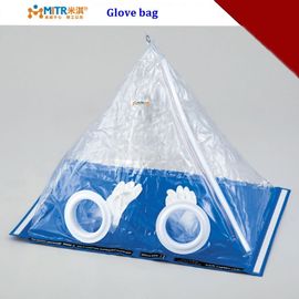 Material do Pvc do isolador da pirâmide do saco dos testes da caixa de luva do laboratório no azul