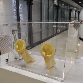 Caixa de luva isolada do laboratório, caixa de luva portátil de vista completa para o Coater da rotação