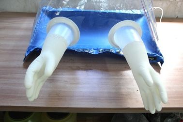Material do Pvc do isolador da pirâmide do saco dos testes da caixa de luva do laboratório no azul
