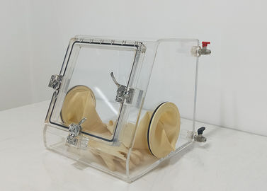 Equipamento de laboratório isolado de vista completa, caixa da caixa de luva de luva pequena do Tabletop