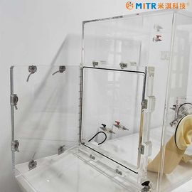 Mini caixa de luva do vácuo do acrílico & do plexiglás personalizada para a pesquisa do laboratório